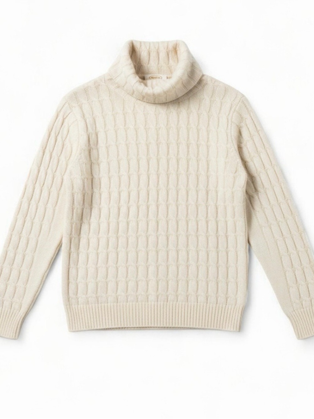 Talbots Vintage Tan Cable Knit Sweater Womens Large Petite